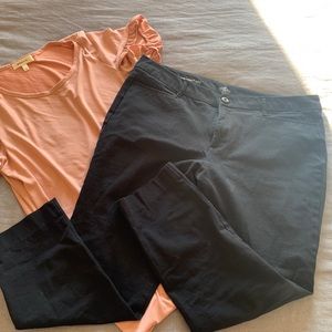 Black, Straight Leg Thick Dress Pants